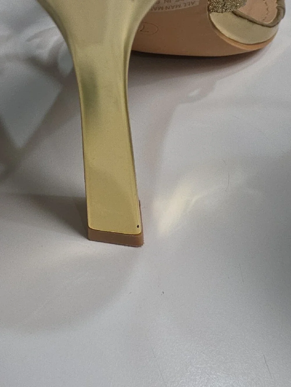 Wild Diva Gold Morris-632 Rhinestone Floral Spiral Wrap Stiletto Heels - Size 7